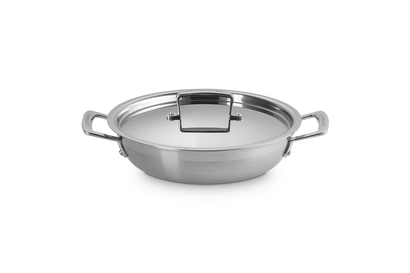 3-ply Stainless Steel Uncoated Shallow Casserole with Lid