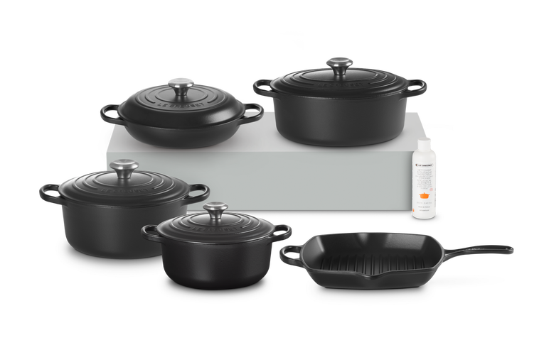Cast Iron 5 piece Essential Set with Cleaner