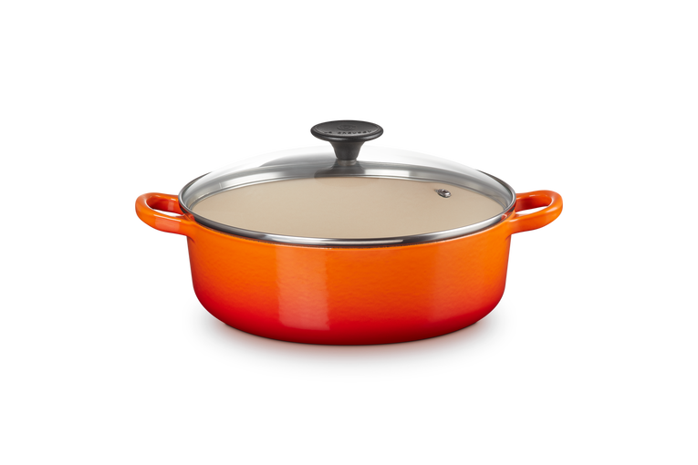 Cast Iron Risotto Pot with Glass Lid and Phenolic Knob
