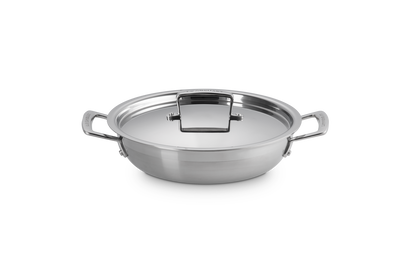 3-ply Stainless Steel Uncoated Shallow Casserole with Lid