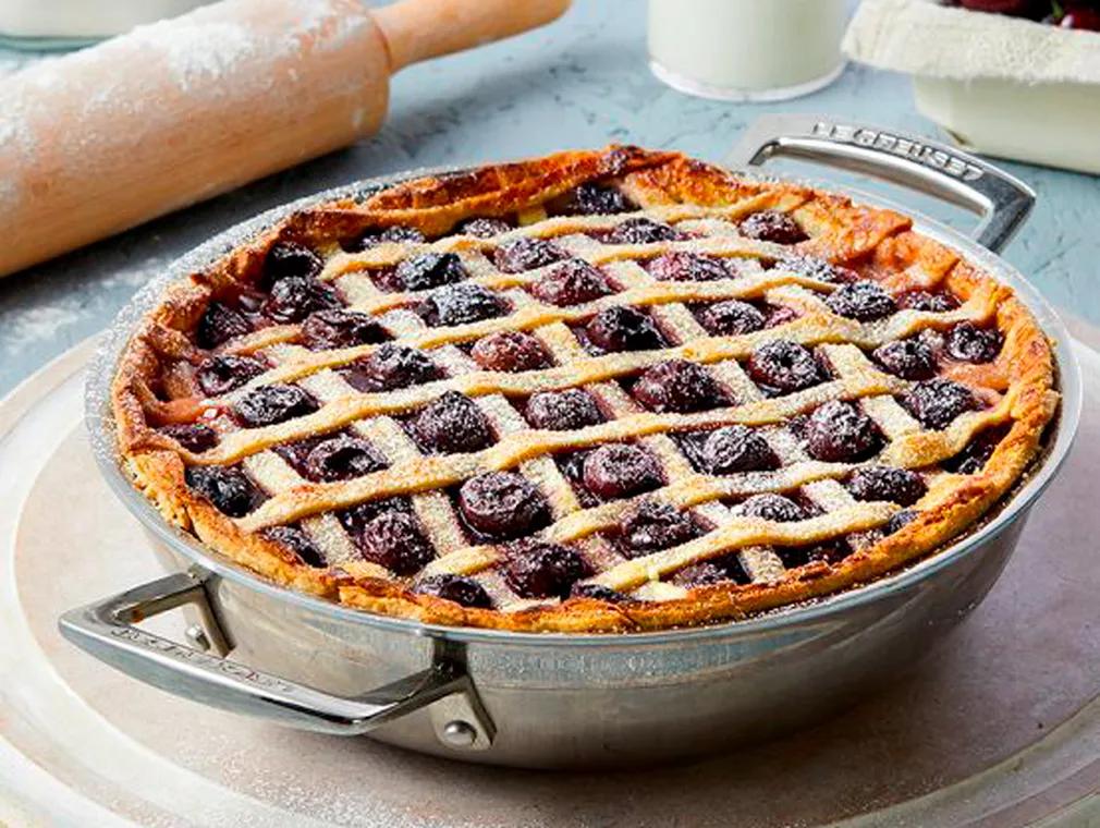Deep Dish Lattice Apple and Cherry Pie