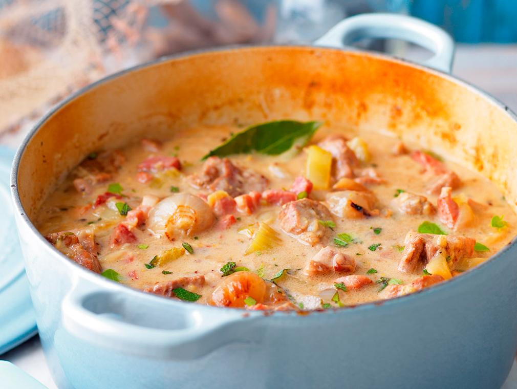 Normandy Pork Casserole with Apple Brandy