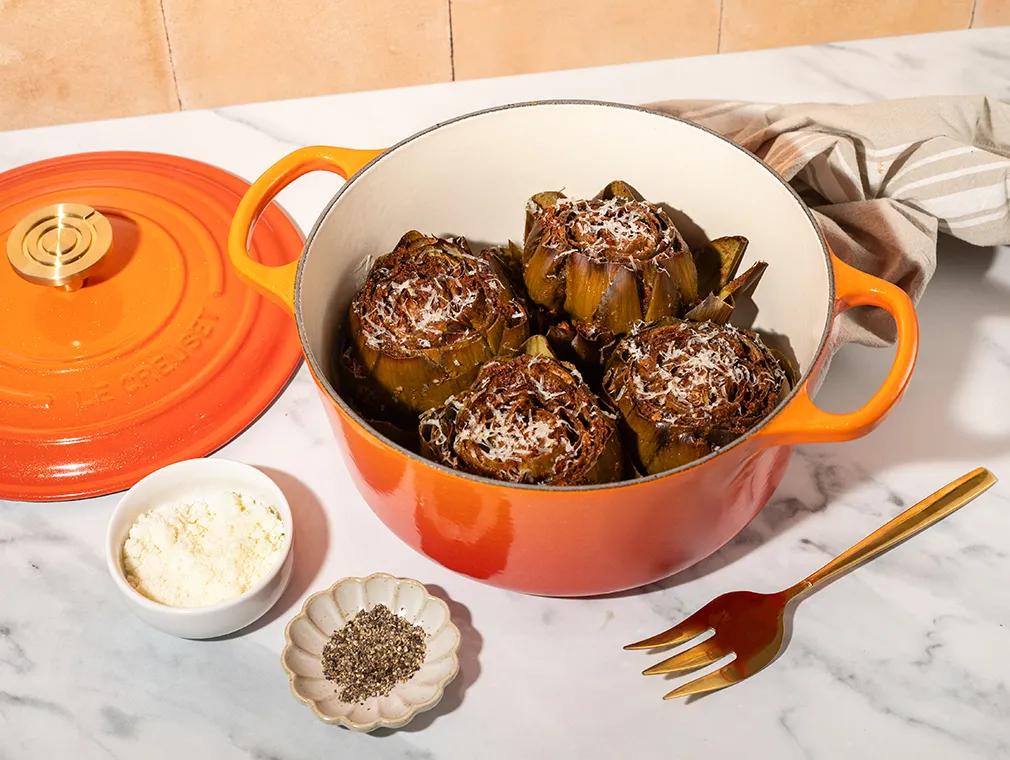 Cacio e Pepe Stuffed Artichokes