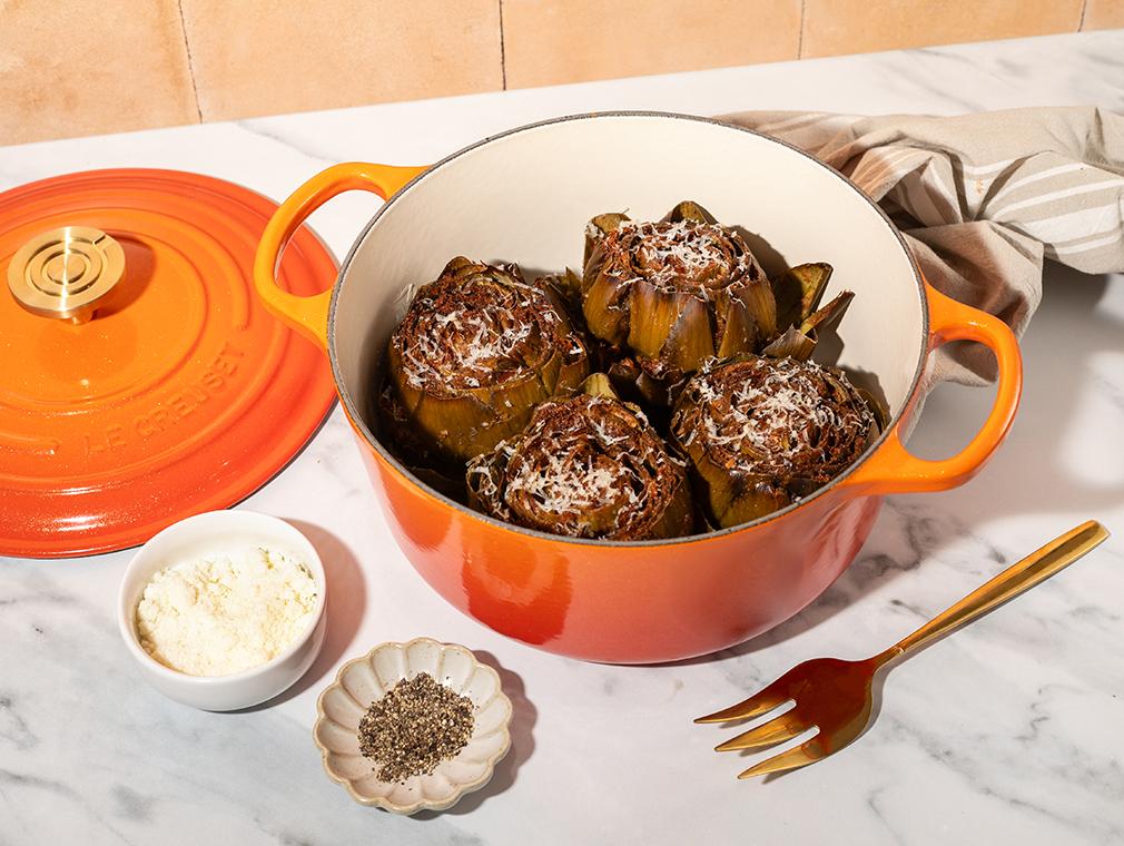 Cacio e Pepe Stuffed Artichokes